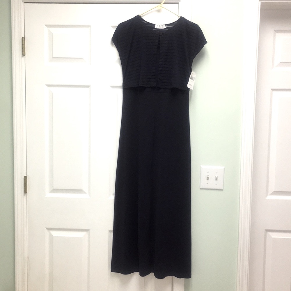 NWT- CDC (Caren Desiree Company) navy blue Maxi